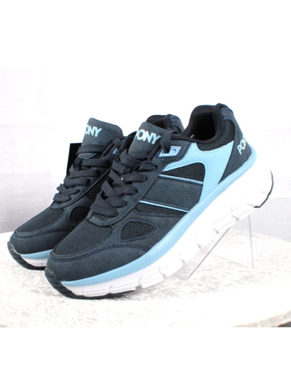 PONY Women’s Size 7 M Athletic Running Sneakers Navy Blue Light Blue NWT
